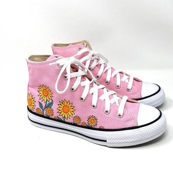 Converse CTAS Pink Hi Top Canvas Natural Sneaker W - Picture 2 of 8